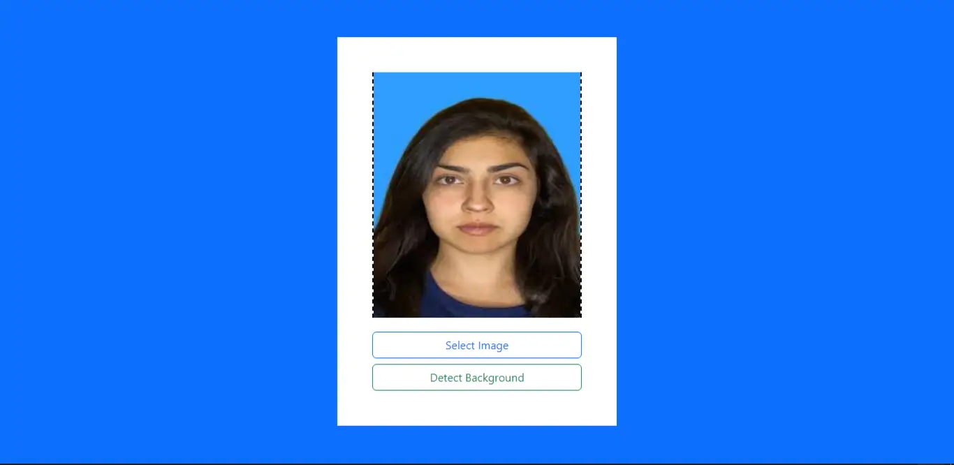 Passport Background Classifier user interface